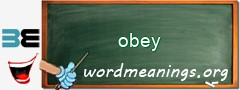 WordMeaning blackboard for obey